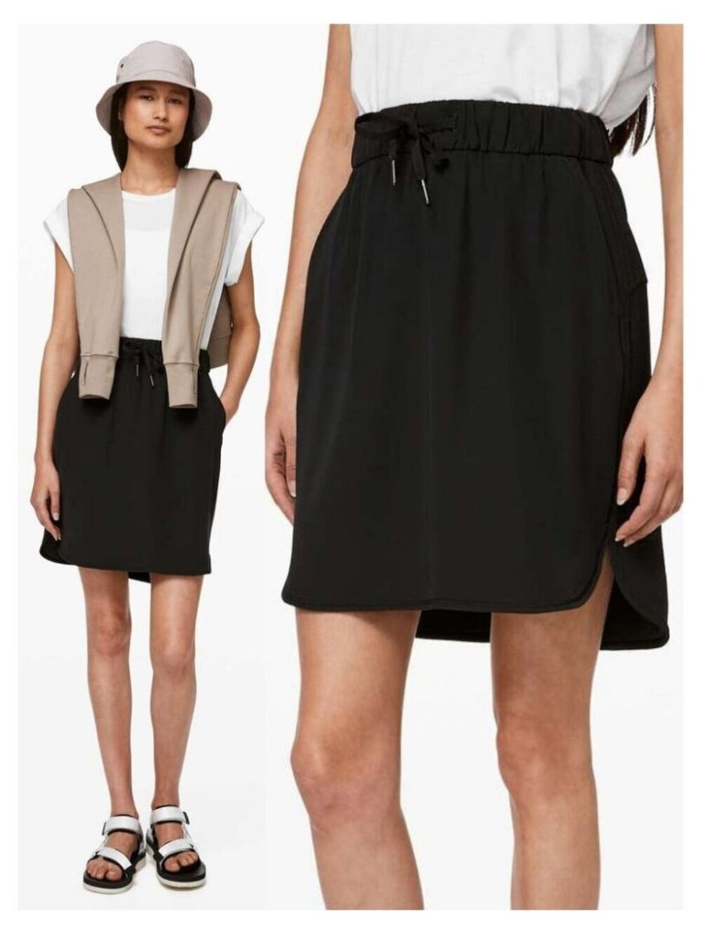 LULULEMON On The Fly Woven Skirt Sz 2 Black